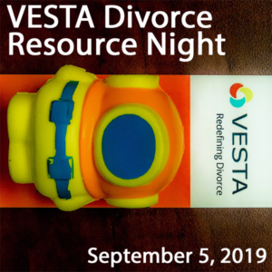 Skylark Spacewoman, Vesta flyer and text Vesta Divorce Resource Night
